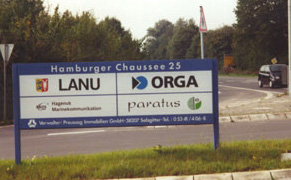 Hinweisschild Orga